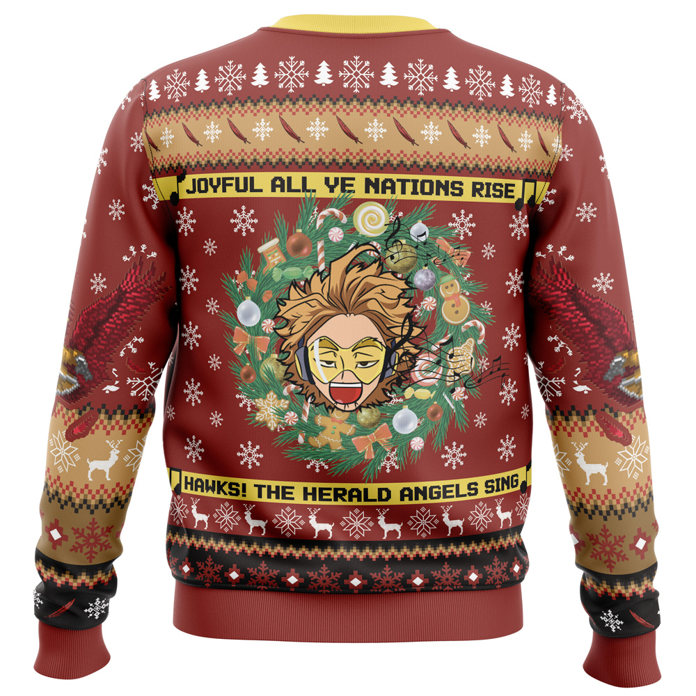 Hawks Singing Christmas Song My Hero Academia Ugly Christmas Sweater - Image 4