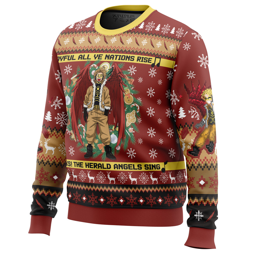 Hawks Singing Christmas Song My Hero Academia Ugly Christmas Sweater - Image 2