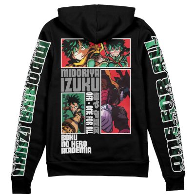Midoriya Izuku V2 My Hero Academia Zip Hoodie Back Mockup - My Hero Academia Gifts