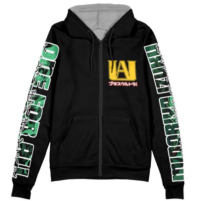 Midoriya Izuku V2 My Hero Academia Zip Hoodie Front Mockup - My Hero Academia Gifts