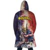 Trippy All Might MHA AOP Hooded Cloak Coat BACK Mockup - My Hero Academia Gifts
