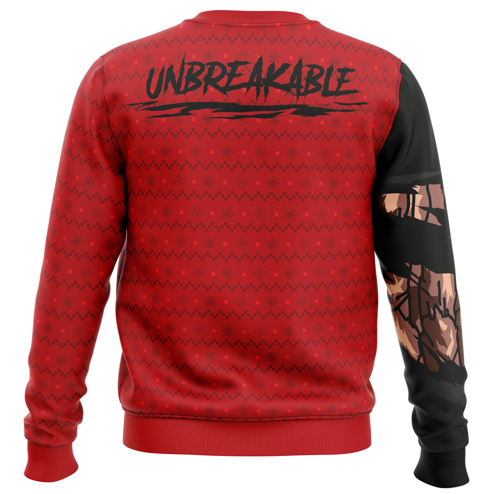 Unbreakable Red Riot My Hero Academia Ugly Christmas Sweater - Image 4