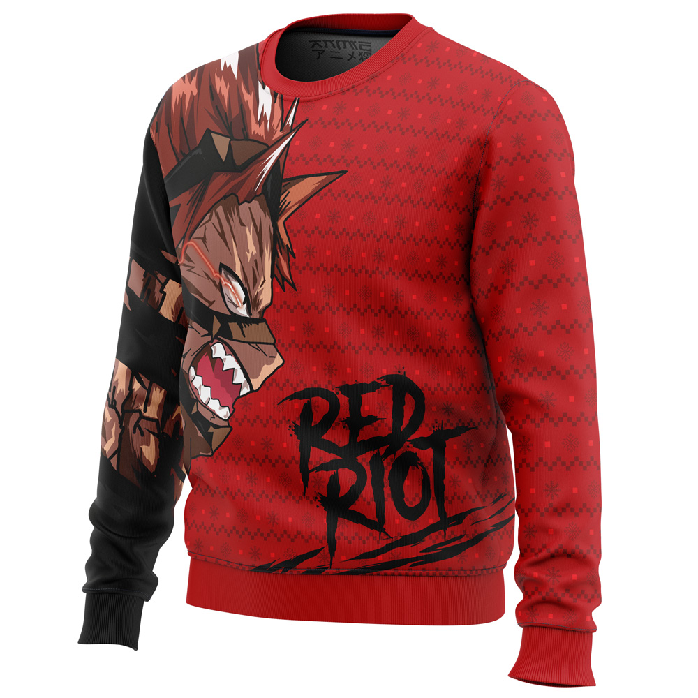 Unbreakable Red Riot My Hero Academia Ugly Christmas Sweater - Image 2