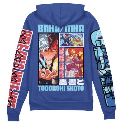 shoto Zip Hoodie Back Mockup - My Hero Academia Gifts