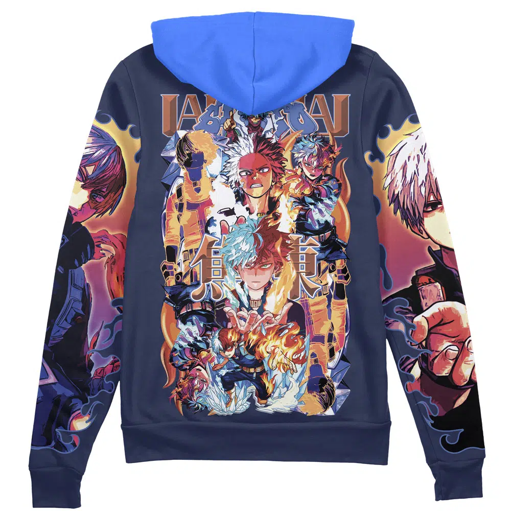 shoto Zip Hoodie Back Mockup - My Hero Academia Gifts