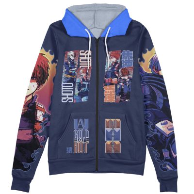 shoto Zip Hoodie Front Mockup - My Hero Academia Gifts